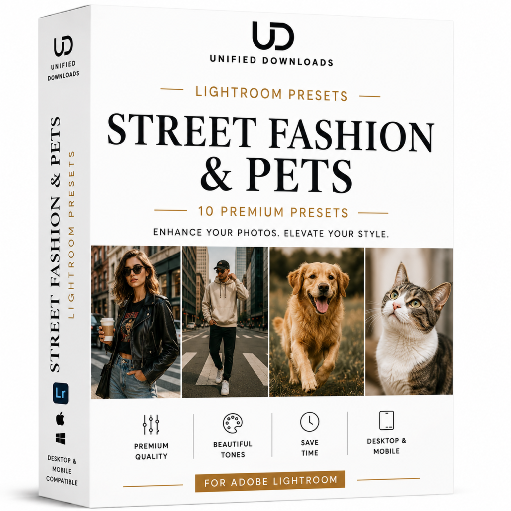 Street Fashion & Pets – Lightroom Presets (10 Pack)